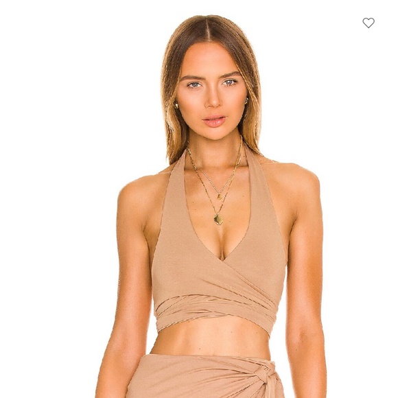 Indah Tops - Indah Creedance Halter Top, Revolve, NWT Size S, Color: Mocha